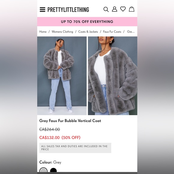 PLT Faux Fur Bubble Coat - Picture 6 of 6